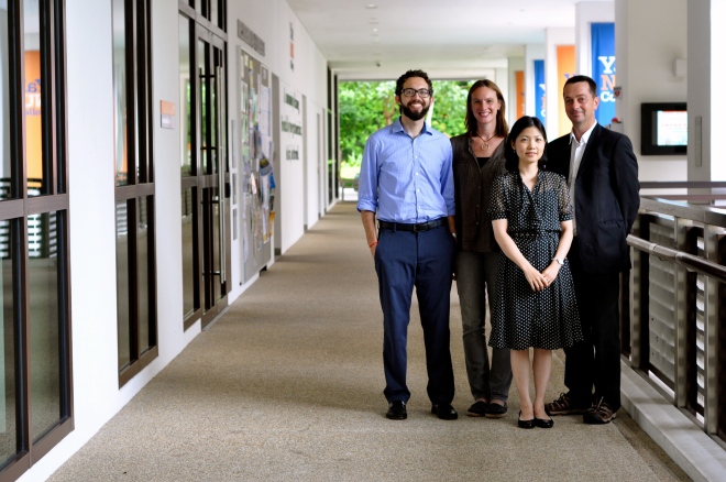 Left to right: Dr. Jason Carl Rosenberg, Heidi Stalla, Professor Mark Joyce and Dr. Nozomi Naoi (front)